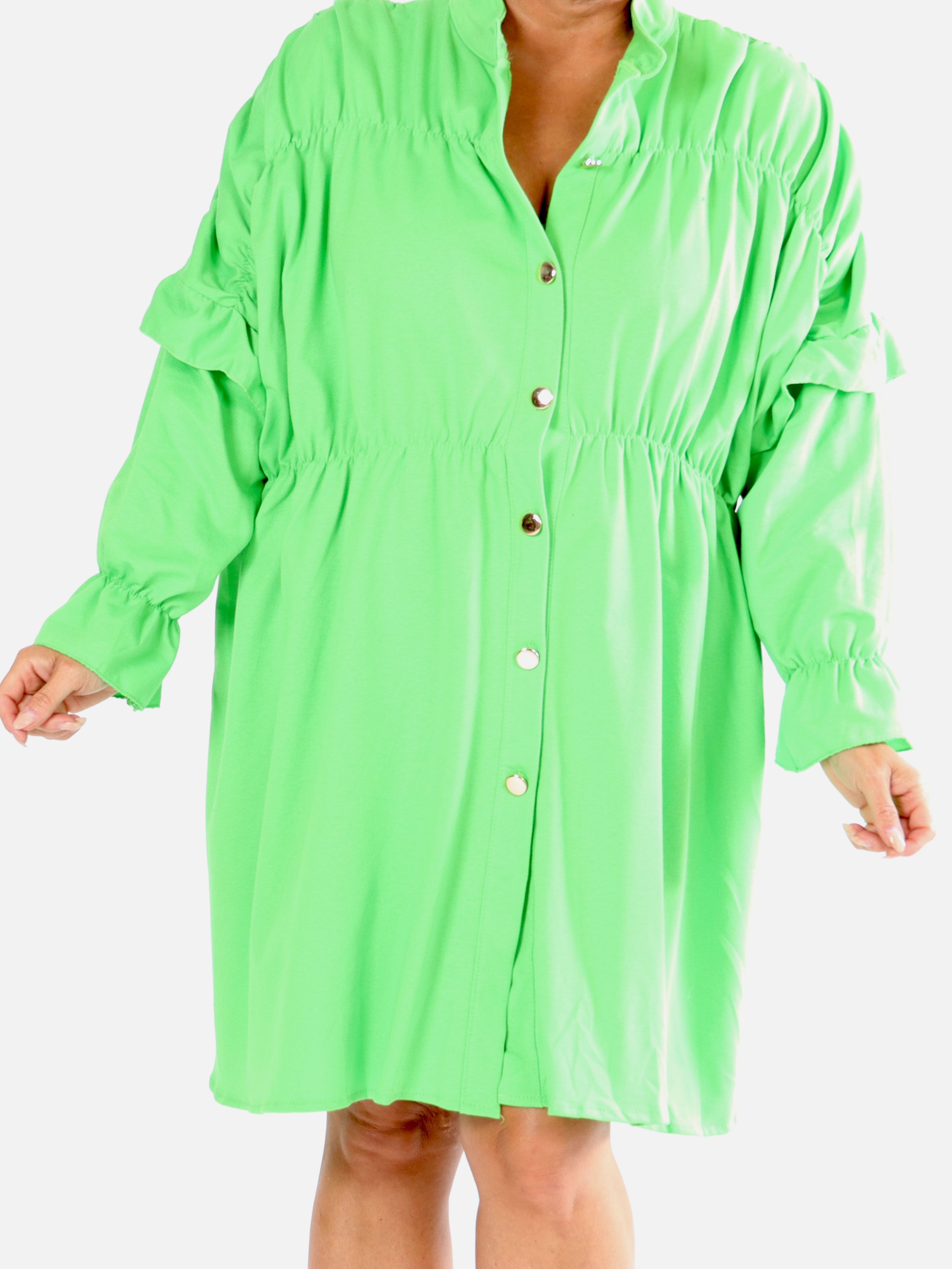 Monica Jersey - Plus size hverdags joggingkjole med flæser